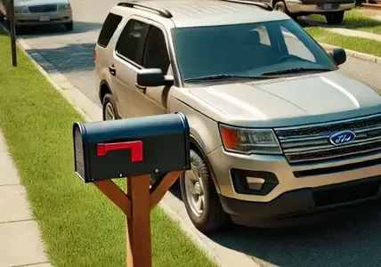 Car Park in Front of a Mailbox