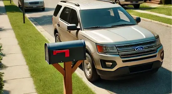 Car Park in Front of a Mailbox