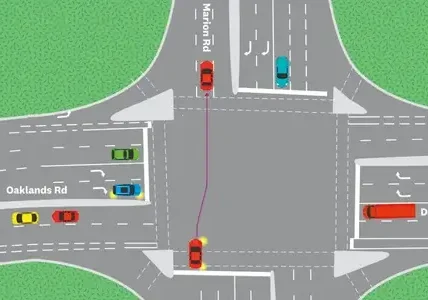 Change Lanes in an Intersection