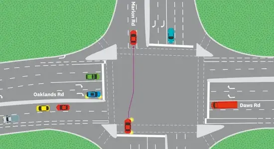 Change Lanes in an Intersection